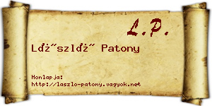 László Patony névjegykártya